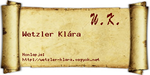 Wetzler Klára névjegykártya